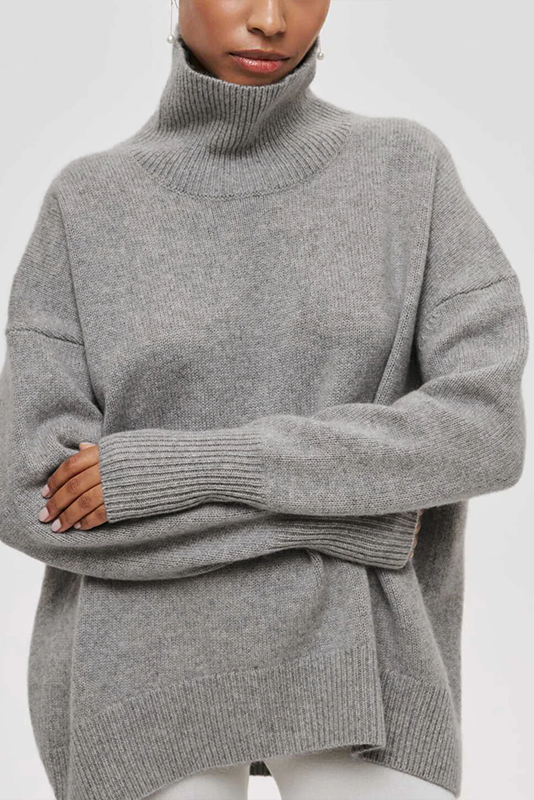 Sophie Jersey Oversized de Cuello Alto Cielo Despejado