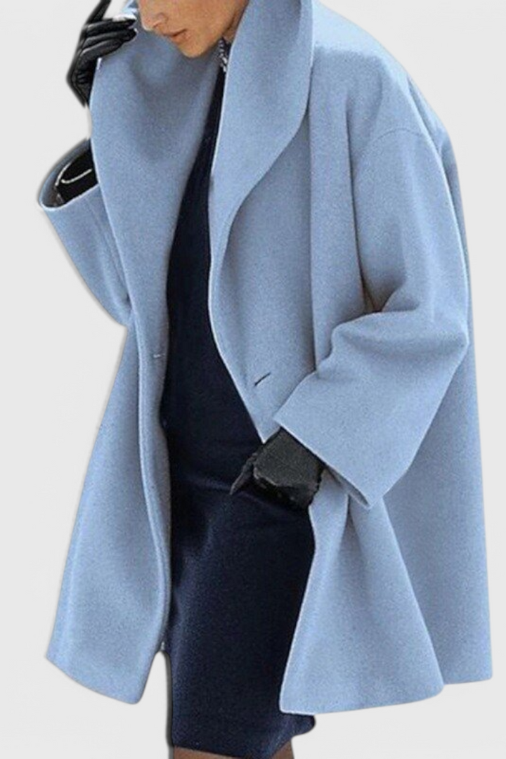 Abrigo Oversized de Mezcla de Lana Harper con Solapa Ancha