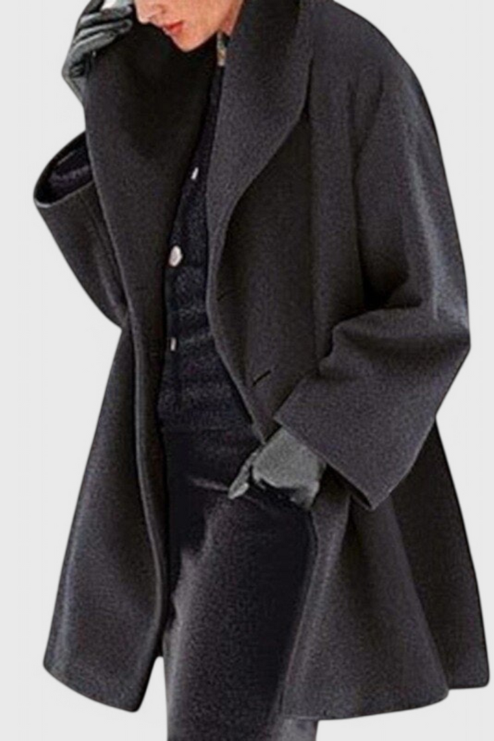 Abrigo Oversized de Mezcla de Lana Harper con Solapa Ancha