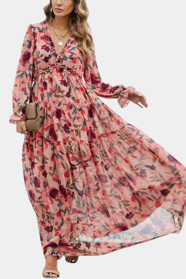 Keti Vestido Maxi Floral de Manga Larga