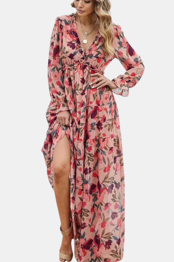 Keti Vestido Maxi Floral de Manga Larga
