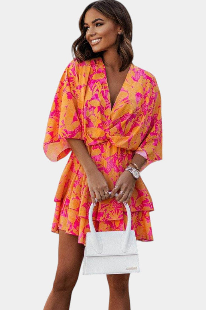 Eliza Vestido Floral con Nudo Frontal