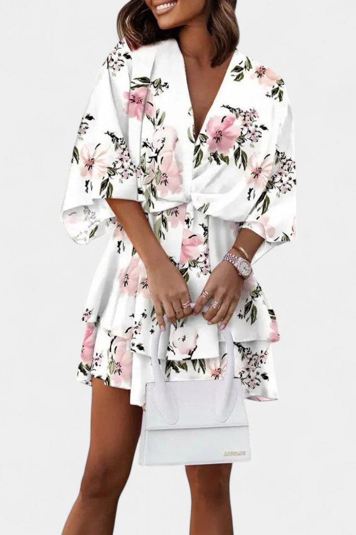Eliza Vestido Floral con Nudo Frontal