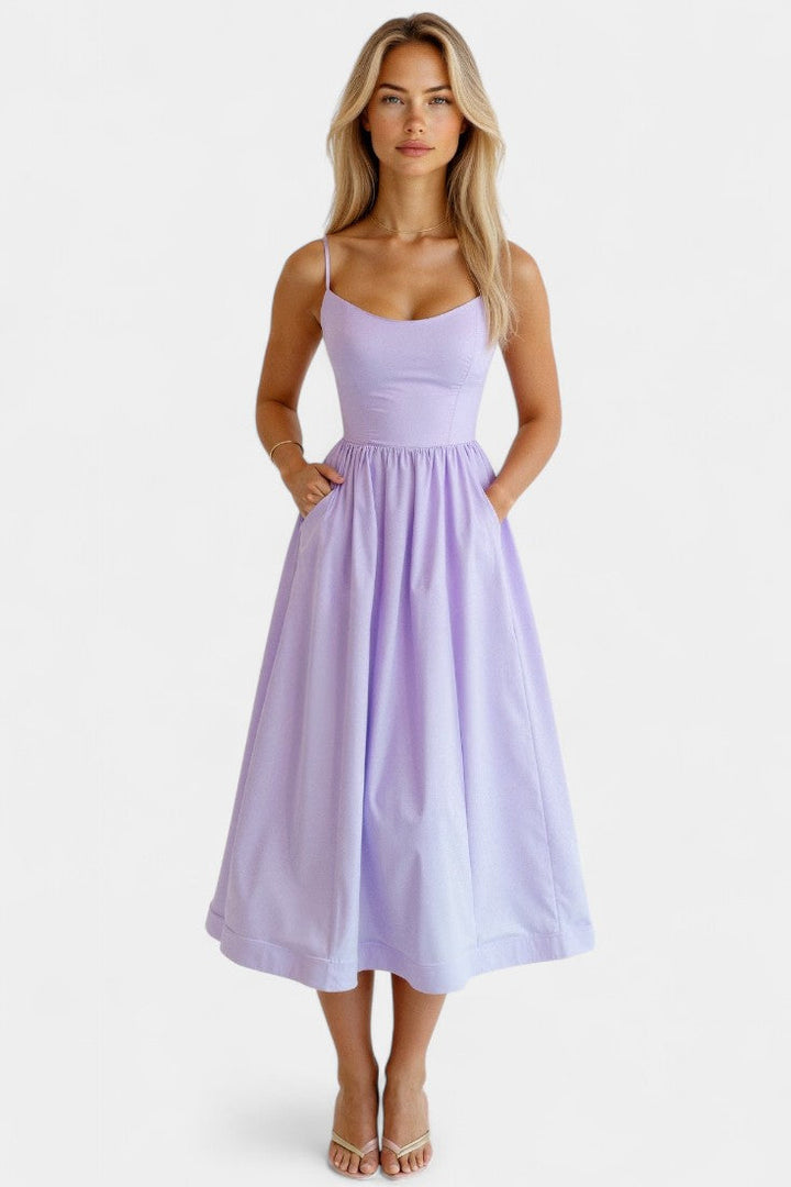 Marvelle Vestido Midi Flowy Sin Mangas