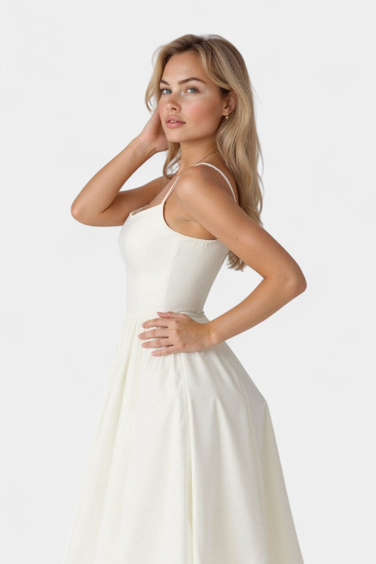 Marvelle Vestido Midi Flowy Sin Mangas