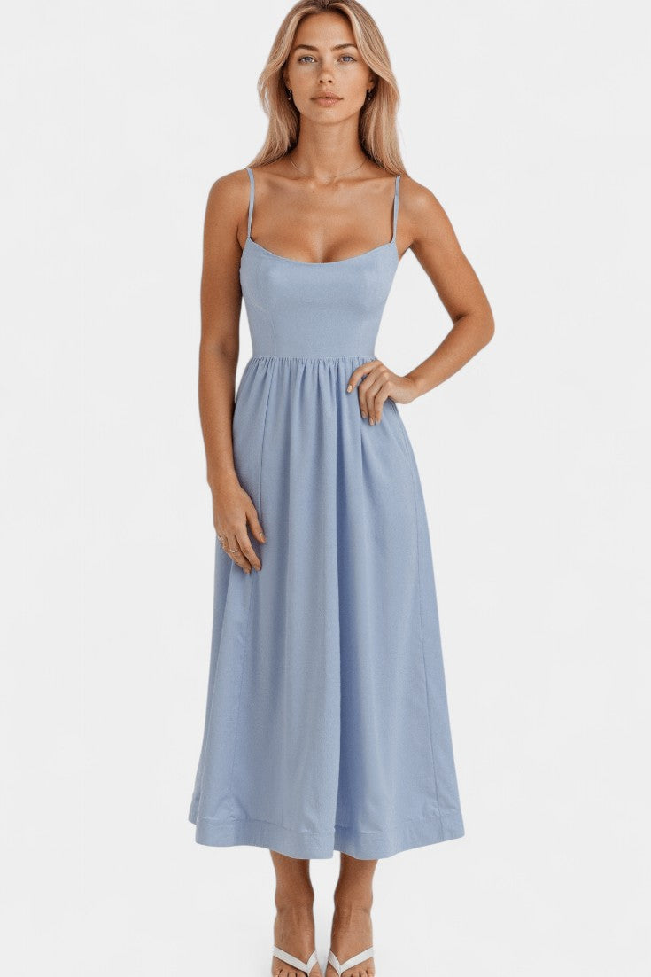 Marvelle Vestido Midi Flowy Sin Mangas