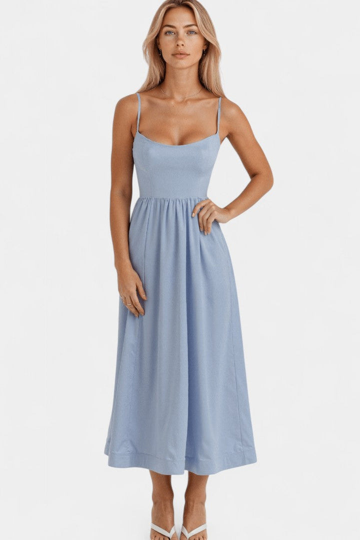 Marvelle Vestido Midi Flowy Sin Mangas