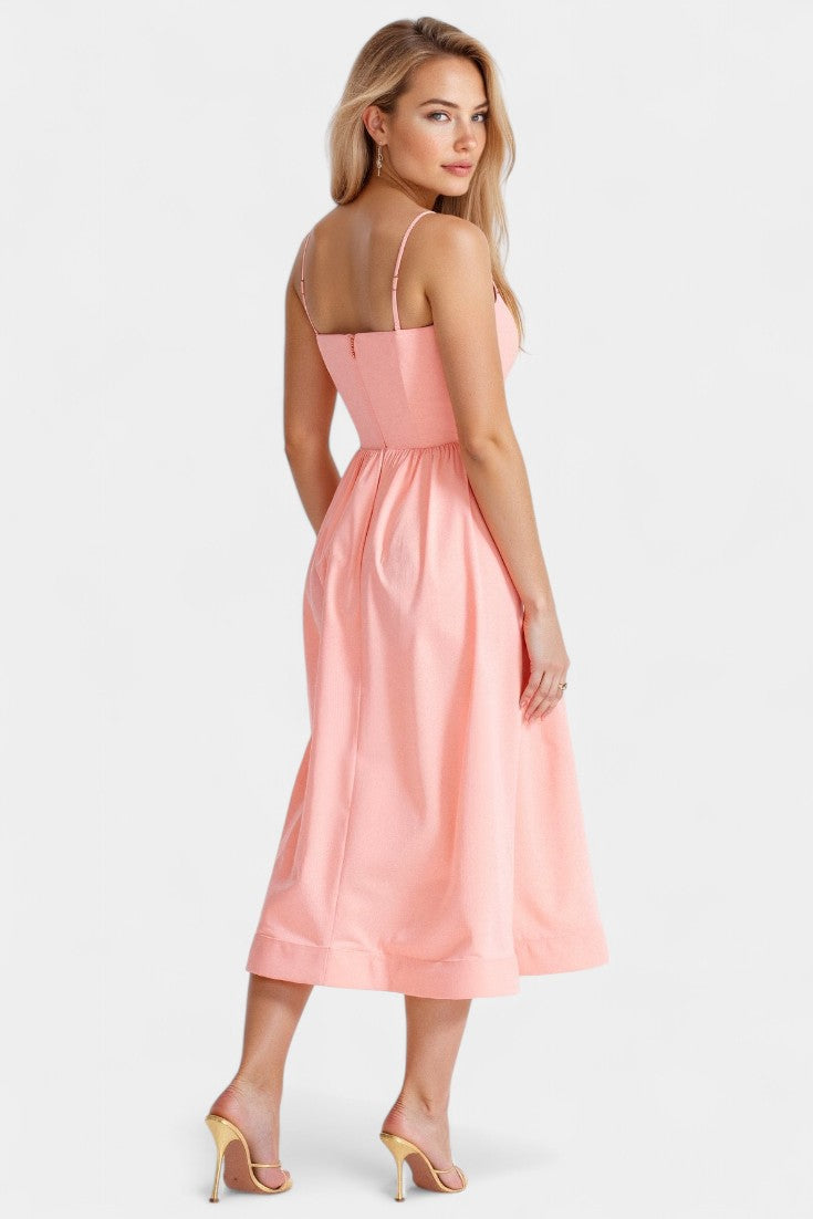 Marvelle Vestido Midi Flowy Sin Mangas