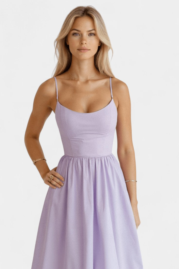 Marvelle Vestido Midi Flowy Sin Mangas