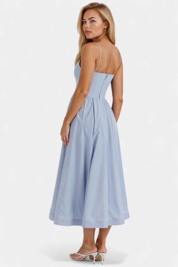 Marvelle Vestido Midi Flowy Sin Mangas
