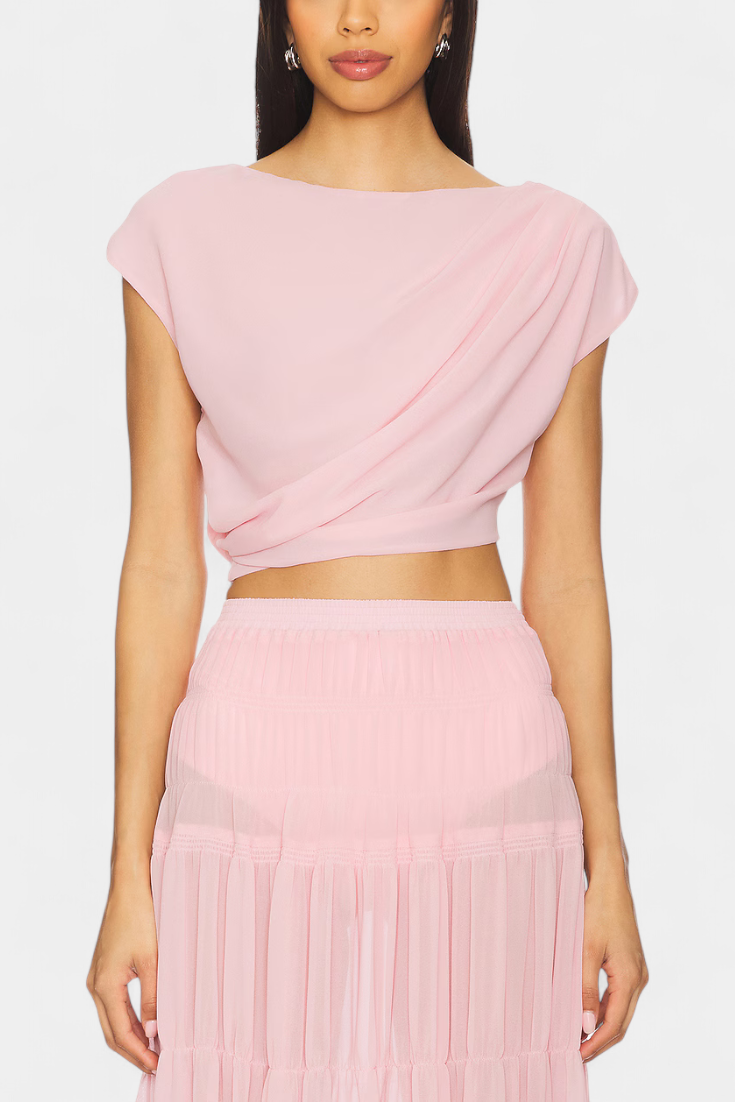 Nalia Falda Maxi de Chifón con Cintura Elástica y Capas