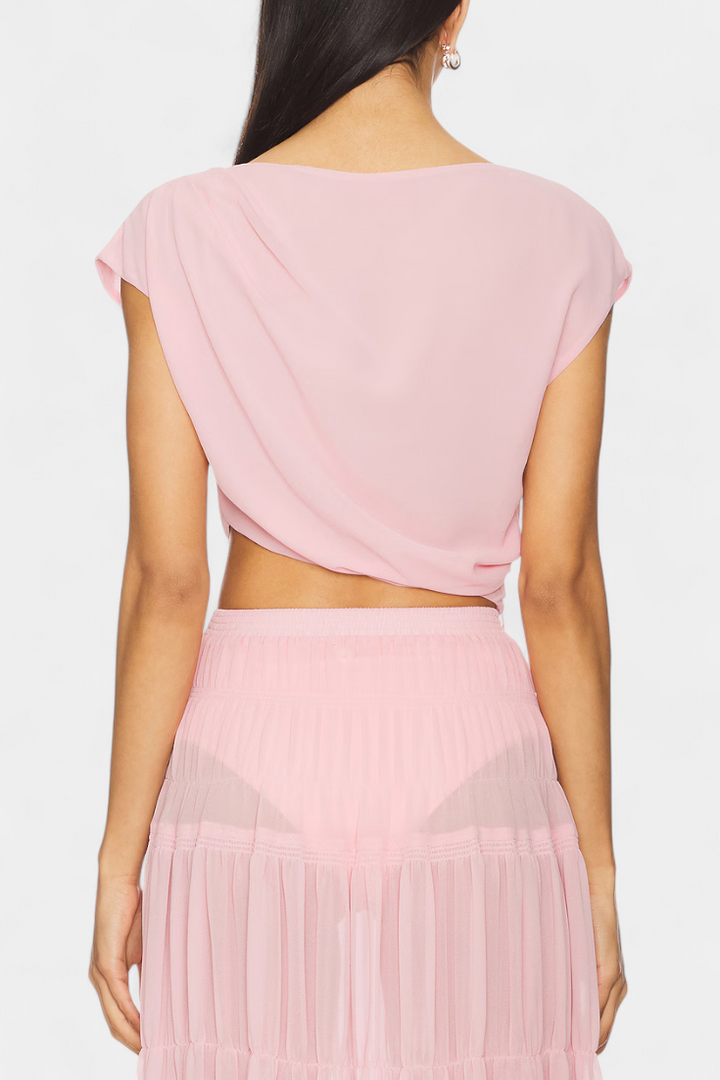 Nalia Falda Maxi de Chifón con Cintura Elástica y Capas