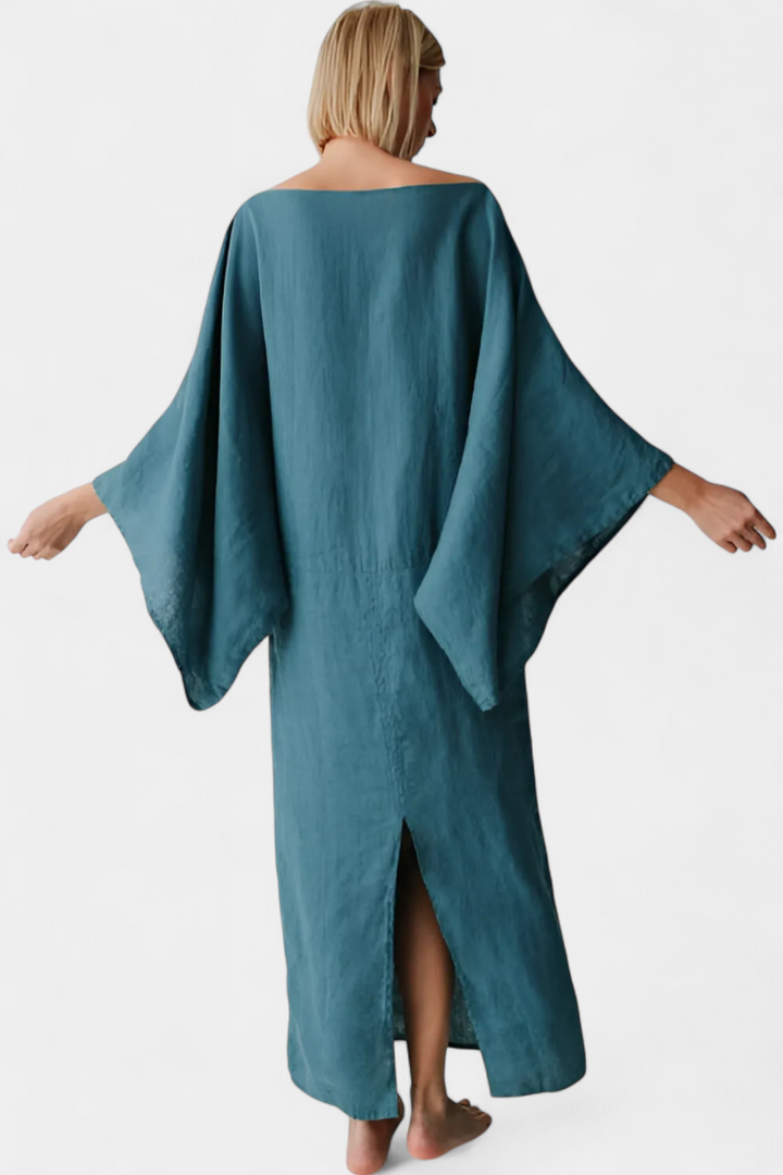 Kamilia Vestido Kimono de Lino y Algodón