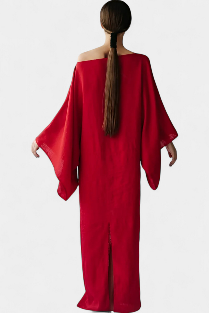 Kamilia Vestido Kimono de Lino y Algodón