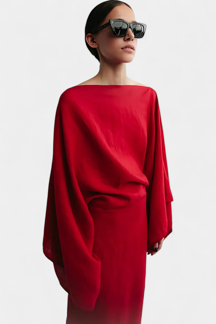 Kamilia Vestido Kimono de Lino y Algodón