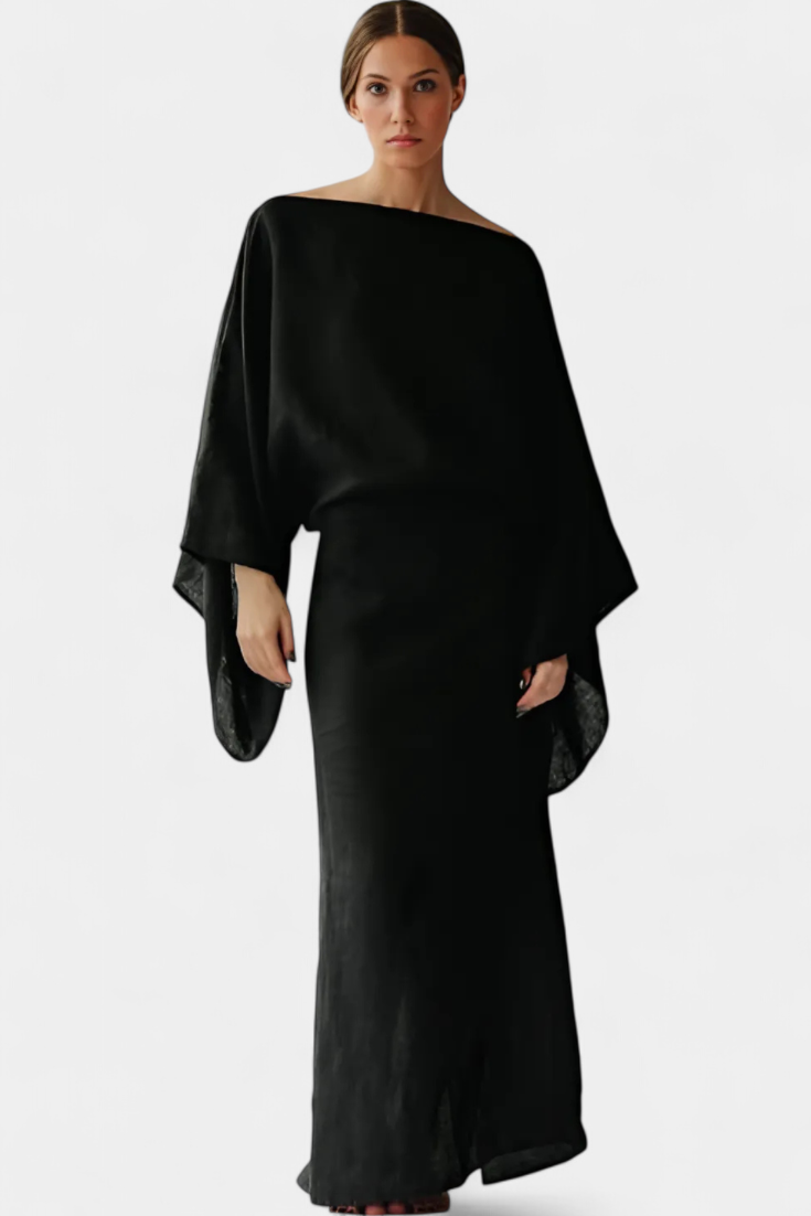 Kamilia Vestido Kimono de Lino y Algodón