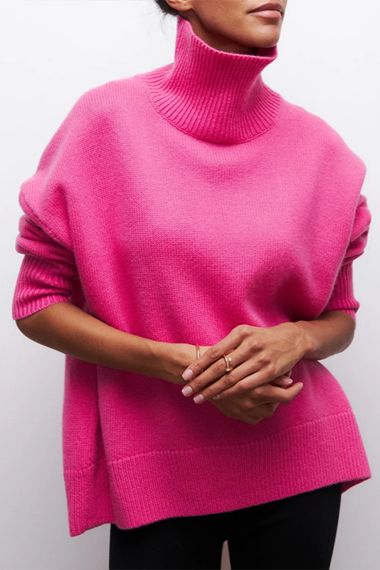 Sophie Jersey Oversized de Cuello Alto Cielo Despejado