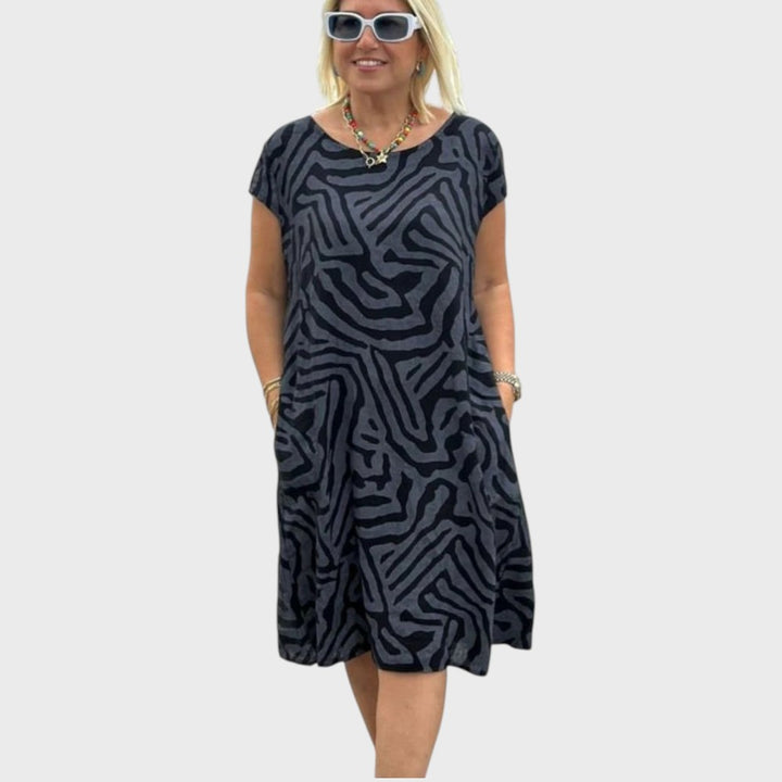 Dilma | Vestido de verano con cuello redondo y bonito estampado