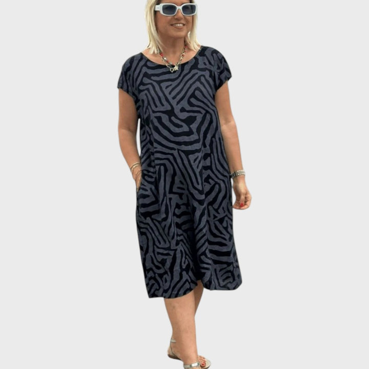 Dilma | Vestido de verano con cuello redondo y bonito estampado