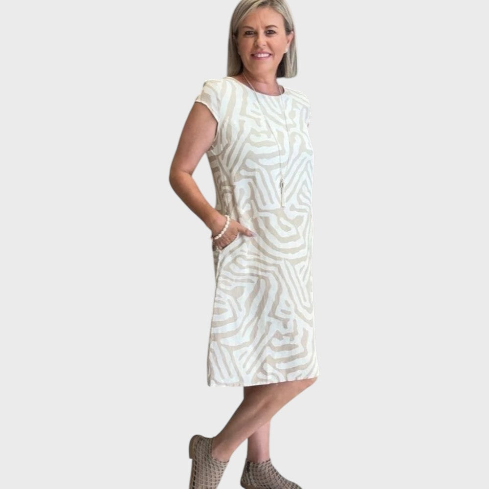 Dilma | Vestido de verano con cuello redondo y bonito estampado