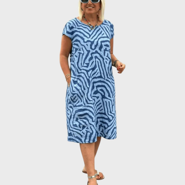 Dilma | Vestido de verano con cuello redondo y bonito estampado