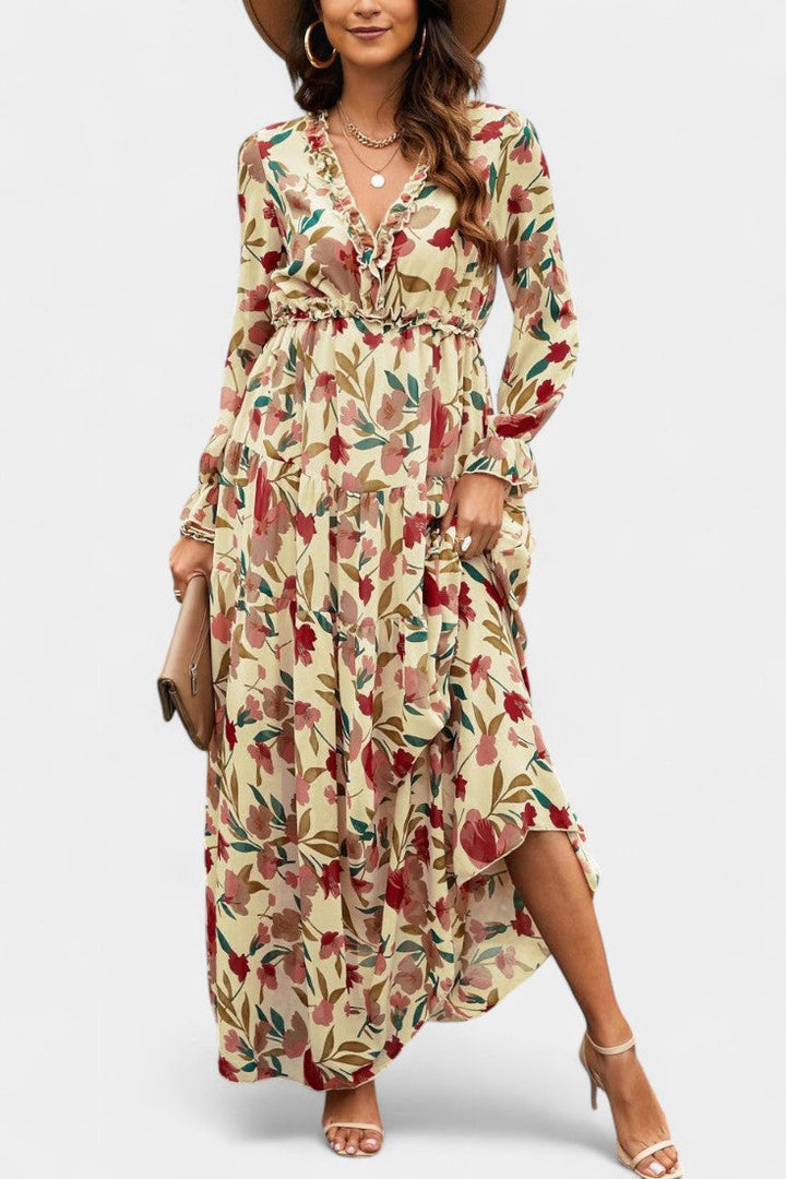 Keti Vestido Maxi Floral de Manga Larga