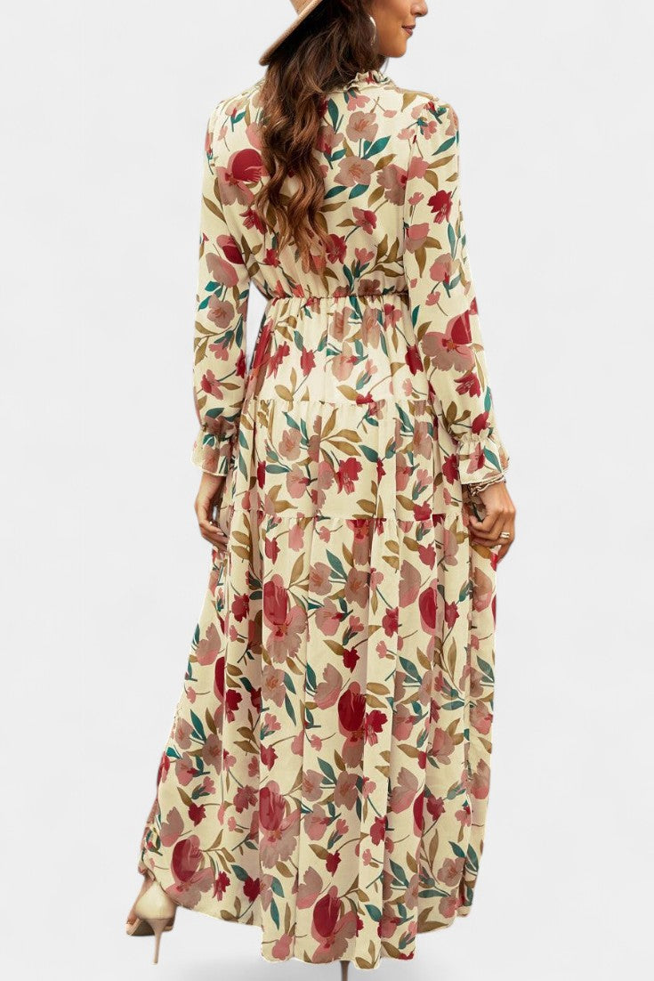 Keti Vestido Maxi Floral de Manga Larga