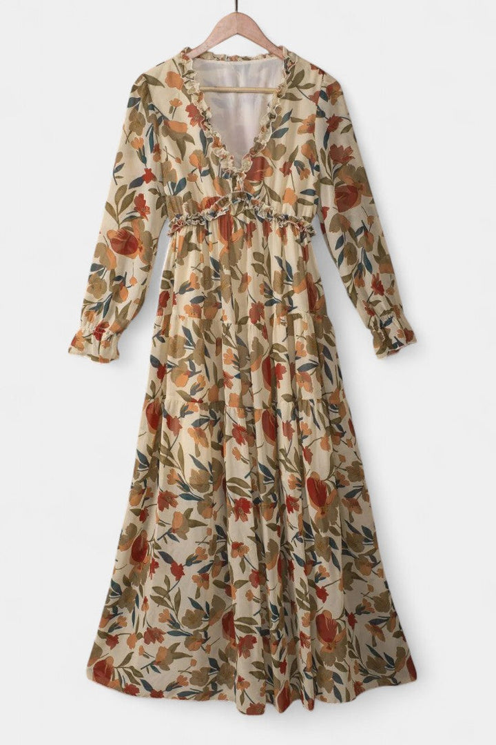 Keti Vestido Maxi Floral de Manga Larga